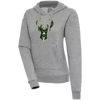 Пуловер с капюшоном Antigua Milwaukee Bucks, серый