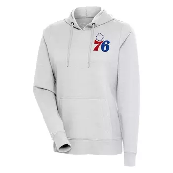 Пуловер с капюшоном Antigua Philadelphia 76Ers, серый
