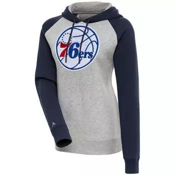 Пуловер с капюшоном Antigua Philadelphia 76Ers, серый