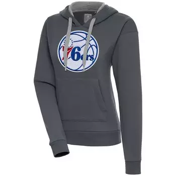 Пуловер с капюшоном Antigua Philadelphia 76Ers, угольный
