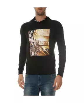 Пуловер с капюшоном Armani Jeans, черный