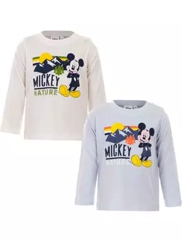Пуловер с капюшоном COFI 1453 Mickey Mouse Baby Longsleeve 100% Bio Baumwolle niedliches Design, бежевый