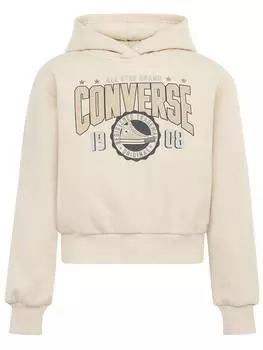 Пуловер с капюшоном Converse, бежевый