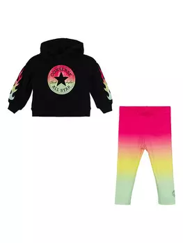 Пуловер с капюшоном Converse, цвет schwarz/bunt