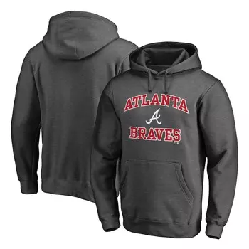 Пуловер с капюшоном Fanatics Branded Atlanta Braves, угольный