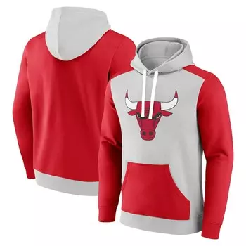 Пуловер с капюшоном Fanatics Branded Chicago Bulls, серый