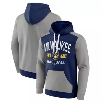Пуловер с капюшоном Fanatics Branded Milwaukee Brewers, нави