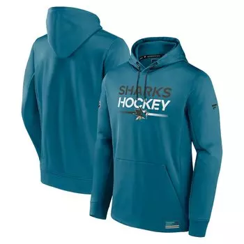Пуловер с капюшоном Fanatics Branded San Jose Sharks, бирюзовый