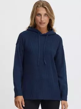 Пуловер с капюшоном Fransa, синий