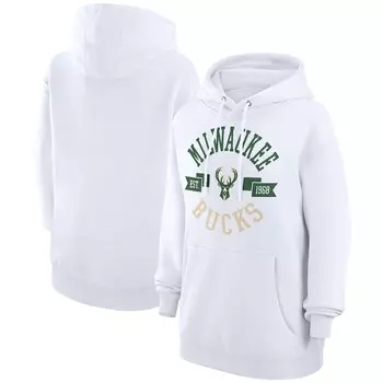 Пуловер с капюшоном G-III 4Her by Carl Banks Milwaukee Bucks, белый