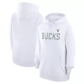 Пуловер с капюшоном G-III 4Her by Carl Banks Milwaukee Bucks, белый