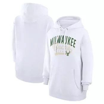 Пуловер с капюшоном G-III 4Her by Carl Banks Milwaukee Bucks, белый