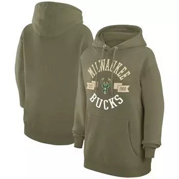 Пуловер с капюшоном G-III 4Her by Carl Banks Milwaukee Bucks, зеленый