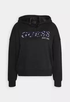 Пуловер с капюшоном Guess, черный
