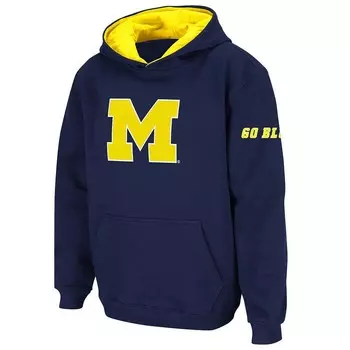 Пуловер с капюшоном и большим логотипом Youth Stadium Athletic Navy Michigan Wolverines Colosseum, цвет Mic Navy