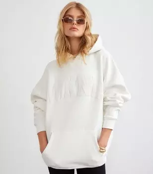 Пуловер с капюшоном и логотипом WKNDGIRL WKNDGIRL, кремовый