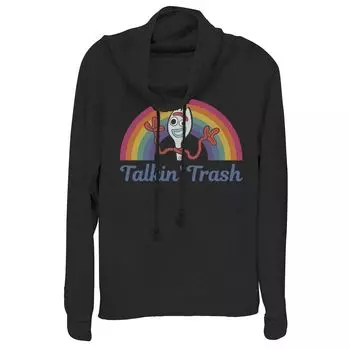 Пуловер с капюшоном и радужным плакатом Disney/Pixar's Toy Story 4 для детей Forky Talkin' Trash Rainbow Licensed Character, черный