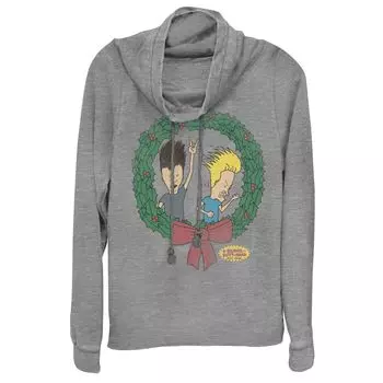 Пуловер с капюшоном и воротником-хомутом Beavis and Butthead Rock On Christmas Wreath для юниоров Licensed Character