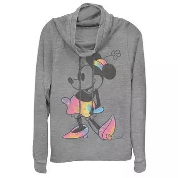 Пуловер с капюшоном и воротником-хомутом Disney's Mickey And Friends для подростков с принтом тай-дай и Минни Маус Licensed Character