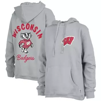 Пуловер с капюшоном Pressbox Wisconsin Badgers, серый