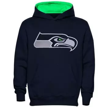 Пуловер с капюшоном с логотипом Seattle Seahawks для дошкольников Fan Gear Primary - College Navy Outerstuff