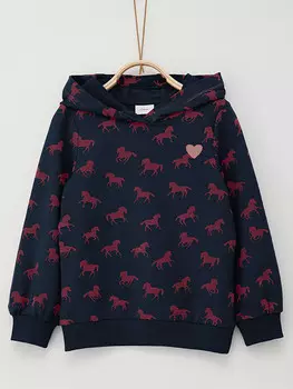 Пуловер с капюшоном s.Oliver Hoodie, цвет Dunkelblau/Rot