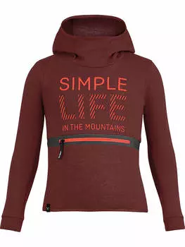 Пуловер с капюшоном Salewa, красный