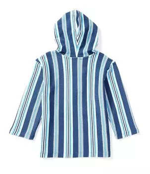 Пуловер с капюшоном Scene&Heard Little Boys 2T-7 в полоску Terry Baja, синий