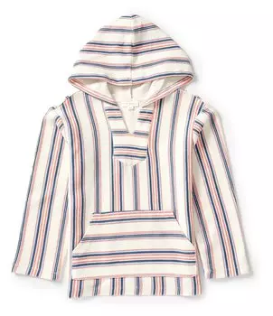 Пуловер с капюшоном Scene&Heard Little Boys 2T-7 в полоску Terry Baja, оранжевый