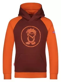 Пуловер с капюшоном Trollkids, цвет braun/orange