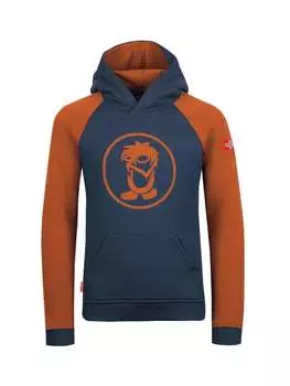 Пуловер с капюшоном Trollkids, цвет dunkelblau/zimt