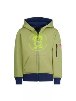 Пуловер с капюшоном Trollkids, цвет kiwigrn/mittelblau