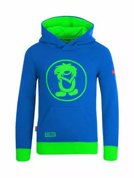 Пуловер с капюшоном Trollkids, цвет mittelblau/grn