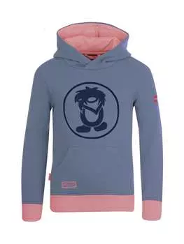 Пуловер с капюшоном Trollkids, цвет staub/blau/antikrosa
