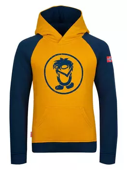 Пуловер с капюшоном Trollkids Hoodie Stavanger, цвет Orange/Dunkelblau