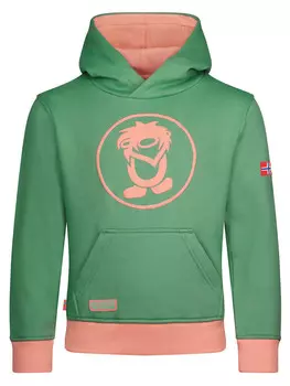 Пуловер с капюшоном Trollkids, зеленый