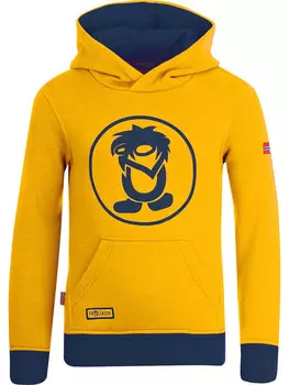 Пуловер с капюшоном Trollkids, желтый