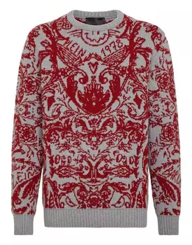 Пуловер с круглым вырезом LS Philipp Plein, серый