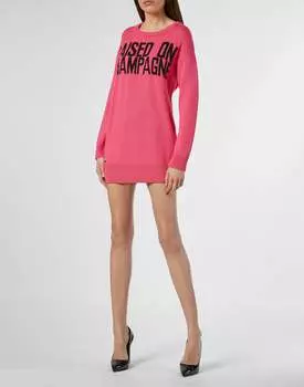 Пуловер с круглым вырезом LS Statement PHILIPP PLEIN, розовый/розовый