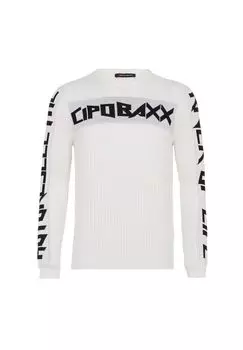 Пуловер с крутым принтом CIPO & BAXX, белый