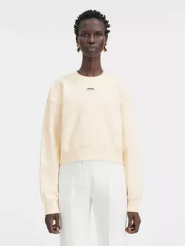Пуловер с логотипом Grosgrain JACQUEMUS The Gros Grain sweatshirt, светло-бежевый