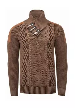 Пуловер с модным вязаным узором RUSTY NEAL, цвет Camel