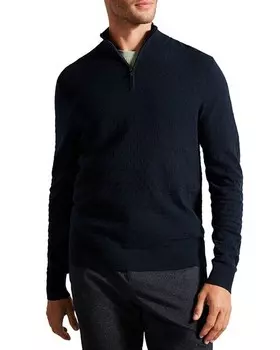 Пуловер с молнией на четверть с Т-образной строчкой Ted Baker, цвет Blue