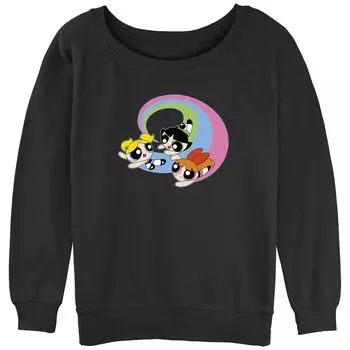 Пуловер с напуском из махрового материала для юниоров «Суперкрошки» Blossom Bubbles Buttercup Flying Licensed Character
