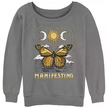 Пуловер с напуском из махрового материала Manifesting And Monarch Butterfly для юниоров