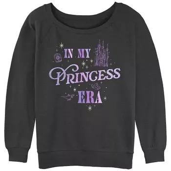 Пуловер с напуском из махрового материала с рисунком Disney Princesses Juniors In My Princess Era, цвет Charcoal Heather