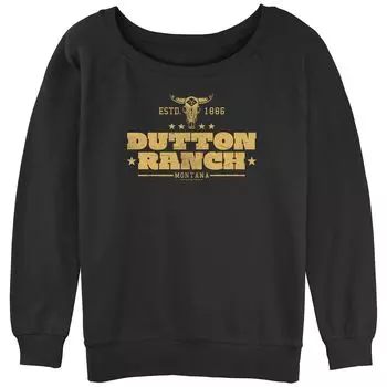 Пуловер с напуском из махровой ткани для юниоров Yellowstone Dutton Ranch со сложенным логотипом Licensed Character