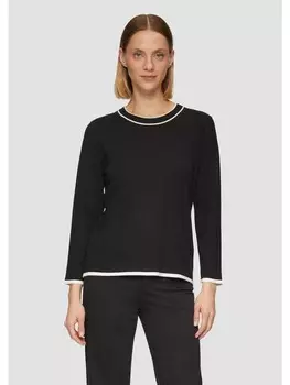Пуловер s.Oliver BLACK LABEL Strickpullover 3/4 Arm, черный
