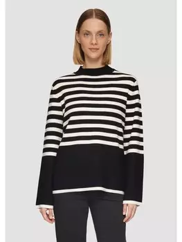 Пуловер s.Oliver BLACK LABEL Strickpullover langarm, черный