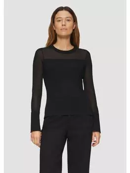 Пуловер s.Oliver BLACK LABEL Strickpullover langarm, черный